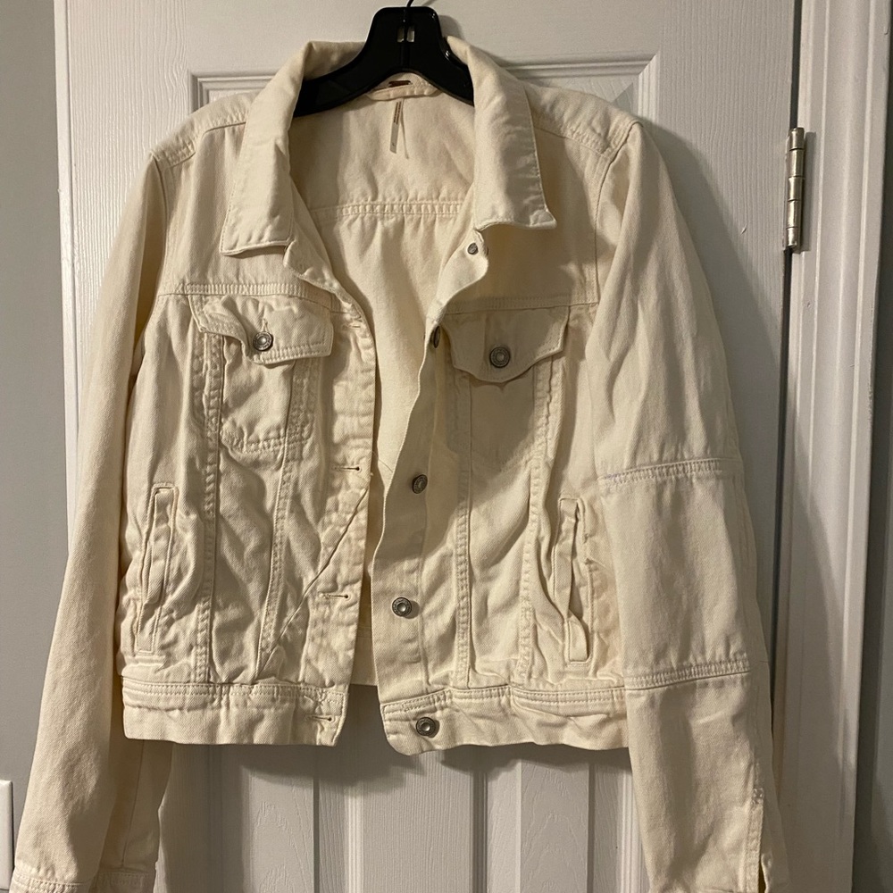 Free people white Jean jacket
